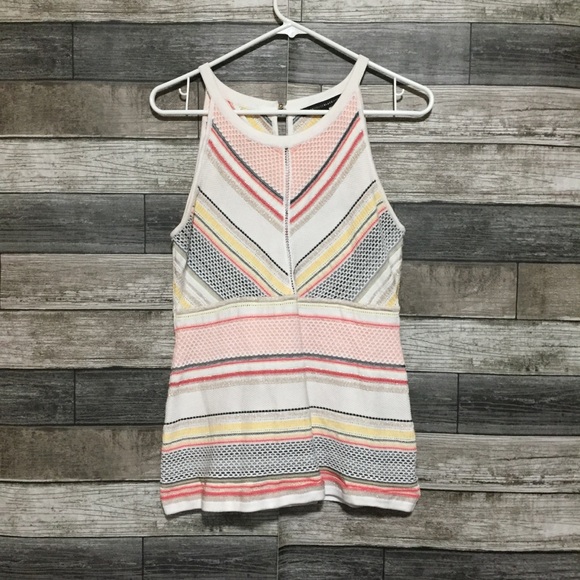 White House Black Market Sweater Tank Top Women’s S Knit Stripe (Read) - Picture 4 of 9